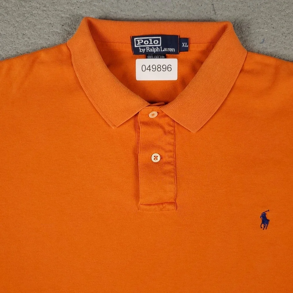 Ralph Lauren Polo Shirt Mens XL Orange Pony Casual Short Sleeve *